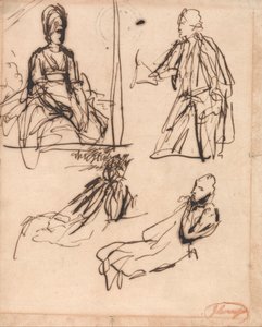 男と女の肖像画のための習作 作： ジョージ・ロムニー