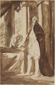 男性の肖像画の下絵 作： George Romney