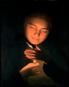 キャンドルを手にしたアーティストの兄弟ジェームズ、1761年 作： George Romney