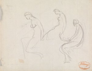 『座る女性の三つの習作』 作： George Romney