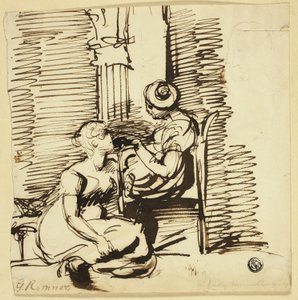 インテリアの中のふたりの女性 作： George Romney