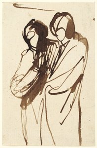 立っている人物2人 作： George Romney