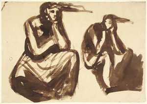 自分の子供たちを殺害することを思案するメデアを描いた2つの作品 作： George Romney