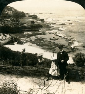 バックビーチ、ソレント、ビクトリア、オーストラリア、c1909で干潮。 作： George Rose