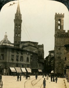 サンフィレンツェ広場、イタリア、フィレンツェ、c1909。 作： George Rose