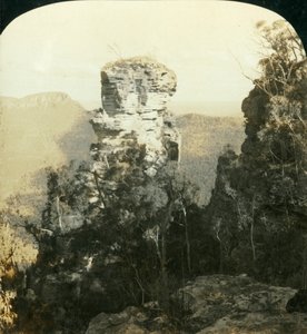 孤児とインディアンの顔の岩、...ブルーマウンテン、NSW、オーストラリア、1909年。