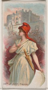 7 月 14 日、フランス、デューク ブランドのタバコの休日シリーズ N80 から、1890., 1890. 作： George S. Harris and Sons