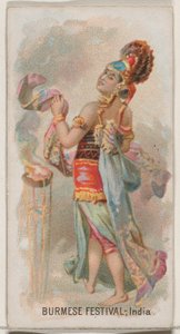 デューク ブランドのタバコの祝日シリーズ N80 からのビルマ フェスティバル、インド、1890 年., 1890. 作： George S. Harris and Sons