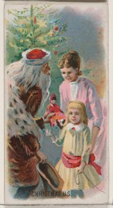 クリスマス、アメリカ合衆国、ホリデー シリーズ N80 デューク ブランドのシガレット用、1890 年、1890 年。