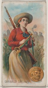 ガリバルディの日、イタリア、デューク ブランドのタバコの休日シリーズ N80 から、1890 年., 1890. 作： George S. Harris and Sons