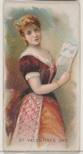 デューク ブランド シガーレのホリデー シリーズ N80 より、アメリカ合衆国、聖バレンタインデー、1890 年。 作： George S. Harris and Sons