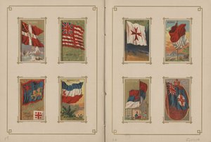 すべての国の旗、アメリカ合衆国の州と領土-ページ19と20、1887 作： George S. and Sons Harris