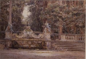 森の中、ヴィラ・コルシーニ、フィレンツェ 作： George Samuel Elgood