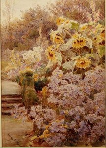 草原に咲くヒマワリ 作： George Samuel Elgood