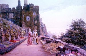 バークレー城のテラス（グロスターシャー州 作： George Samuel Elgood
