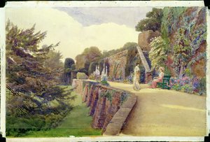 バークレー城のテラス、グロスターシャー、1887 作： George Samuel Elgood