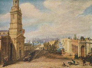 ロンドン橋の古いものと新しいもの、1831年、1920年 作： George Scharf