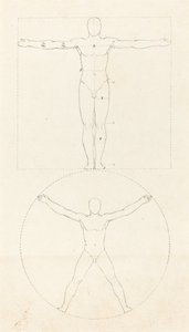 人間の姿の丸と四角 作： George Scharf after John Flaxman