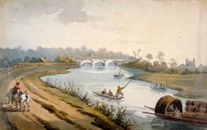 チャートシー近くのテムズ川、サリー州、c1820 作： George Shepheard