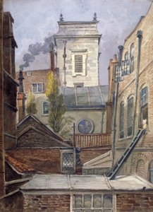 セント ジョージ ボトルフ レーン教会の塔、ロンドン市、1830 年頃。 作： George Shepheard