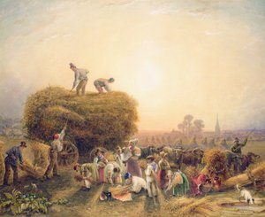 干し草、1832年（紙にトイレ） 作： George Shepherd
