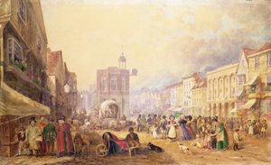 ガブリエルの丘からのメードストンハイストリート、1829年 作： George Shepherd