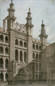 ギルドホール正面の南西ビュー、ロンドン市、1810 作： George Shepherd