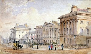 ロンドンのリージェンツ パークにあるクラレンス テラスの眺め、1827 年 作： George Shepherd