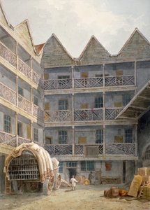 ブル アンド マウス イン、セント マーチンズ ル グランド、シティ オブ ロンドン、1817 年の庭の眺め。 作： George Shepherd