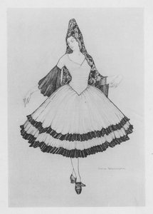 シェリダンの「The Duenna」のイラスト（カラーリトグラフ 作： George Sheringham