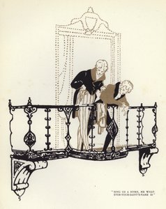 マックス・ベアーボーム著「The Happy Hypocrite」のイラスト（カラーリトグラフ 作： George Sheringham