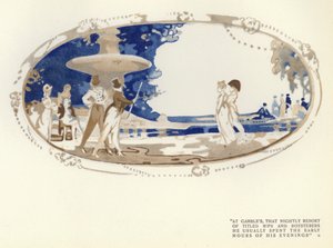 マックス・ベアーボーム著「The Happy Hypocrite」のイラスト（カラーリトグラフ 作： George Sheringham
