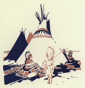 そこで、誰が森の中で彼を探すかをくじ引きで決めた（カラーリトグラフ）。 作： George Sheringham