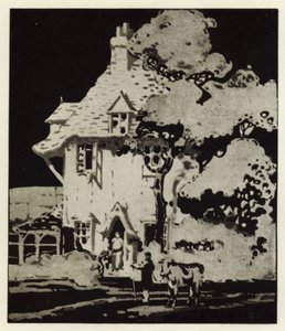 "Where are you going with the cow?"(カラーリトグラフ) 作： George Sheringham