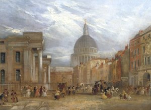 「旧中央郵便局とサン マルタン ル グラン」、1835 年。 作： George Sidney Shepherd