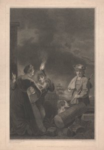 Janela oeste da capela, New College Oxford: pastor e cachorro, parte da janela da natividade