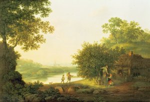 Applepickers、チチェスターを超えた森の風景のコテージ 作： George Smith