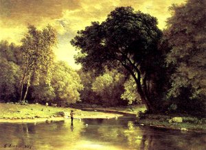 ストリームの漁師 作： George Snr. Inness