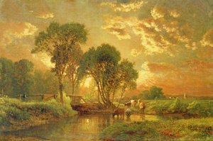 マサチューセッツ州メドフィールド 作： George Snr. Inness