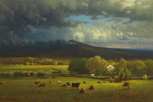川に沈む夕日、1867年 作： George Snr. Inness
