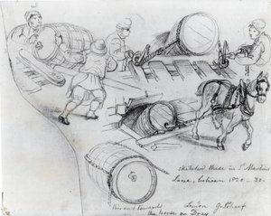 ドレイメンと馬、1820年頃 作： George Snr Scharf