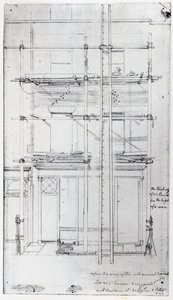 1843年に描かれているアイザック邸の外観 作： George Snr Scharf