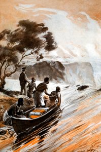 ビクトリアフォールズのリビングストン発見 作： George Soper