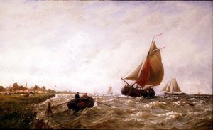 オランダの海岸線からの出荷 作： George Stanfield Walters