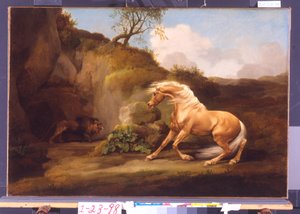 ライオンに怯えた馬、1790-5年頃