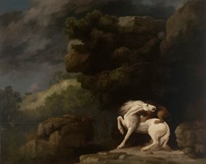 馬を攻撃するライオン 作： George Stubbs