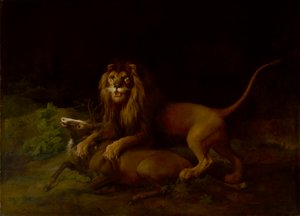 雄鹿を襲うライオン 作： George Stubbs
