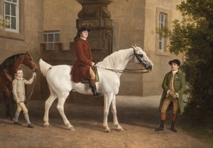 ウィリアムヘンリーキャベンディッシュベンティンクからの詳細、ウェルベック修道院乗馬厩舎の前にあるポートランド公爵3世、1766〜7年