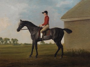 ジョンプラットと一緒にギムクラック、ニューマーケットヒース、1795 作： George Stubbs