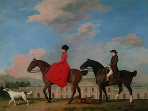 コルウィックホールに乗るジョンとソフィアマスターズ、1777 作： George Stubbs